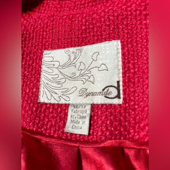 DYNAMITE Beautiful Red Blazer Jacket Zipper - Picture 6 of 11